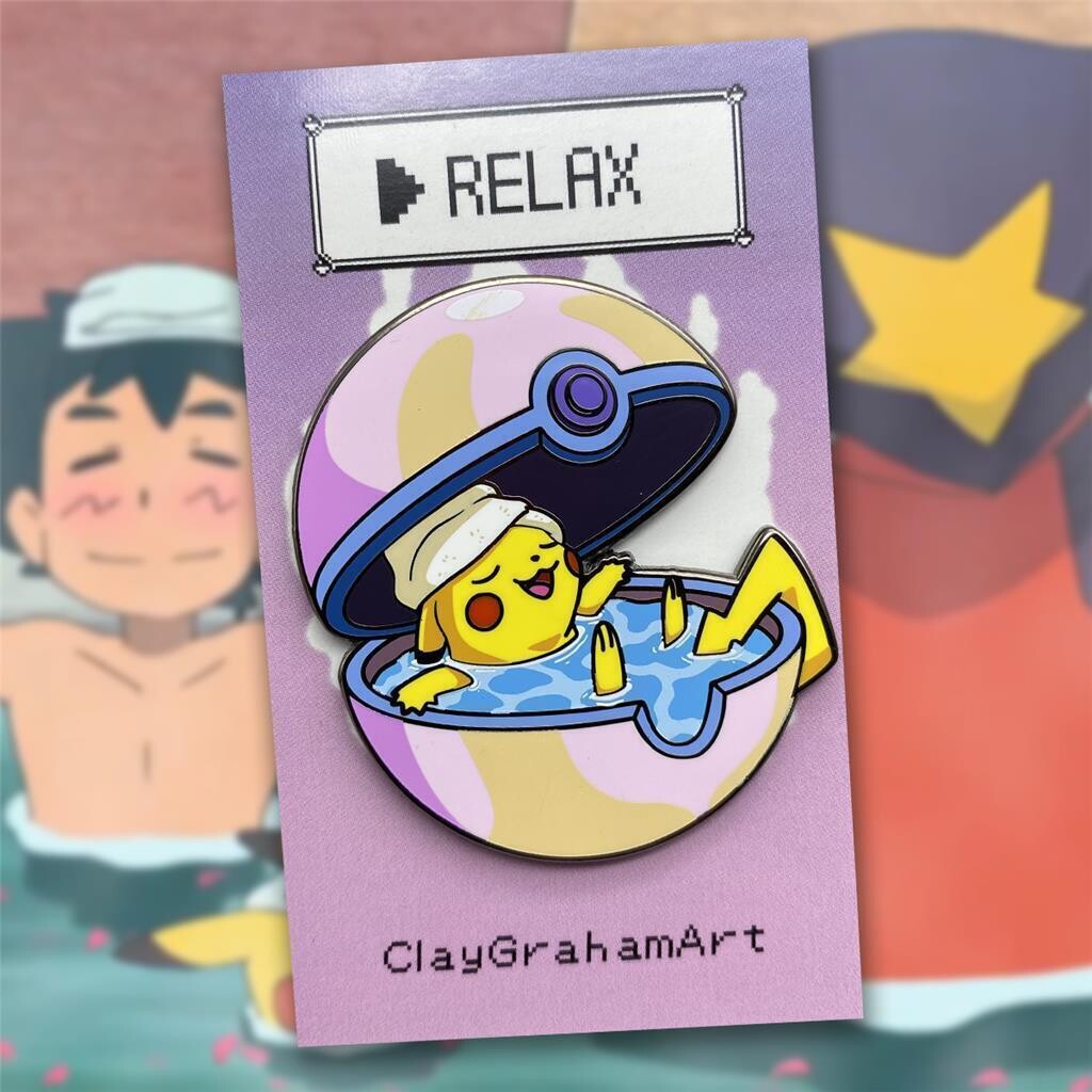 Self Care Pokeball Pin (by Clay Graham)