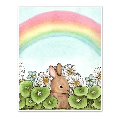 Rainbow Bunny Art Print
