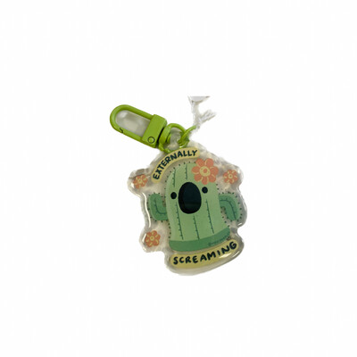 Double-Sided Screaming Animal Crossing Gyroid Epoxy Key Chain