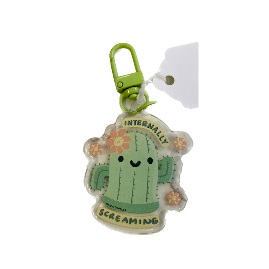 Double-Sided Screaming Animal Crossing Gyroid Epoxy Key Chain