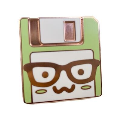 Enamel Pin - Floppy Disk, Green