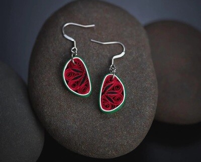 Half Watermelon Earrings