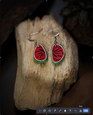Half Watermelon Earrings