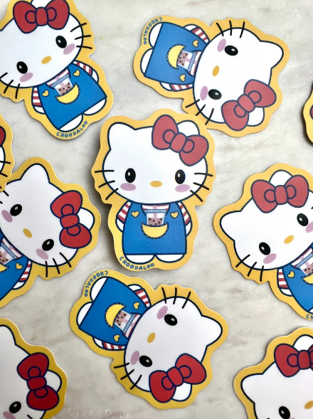 Boba Hello Kitty Sticker