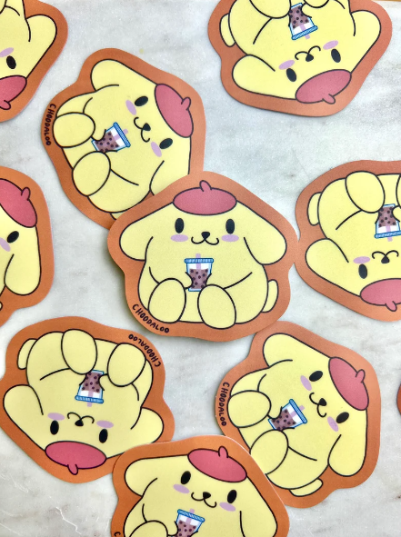 Boba Pompompurin Sticker
