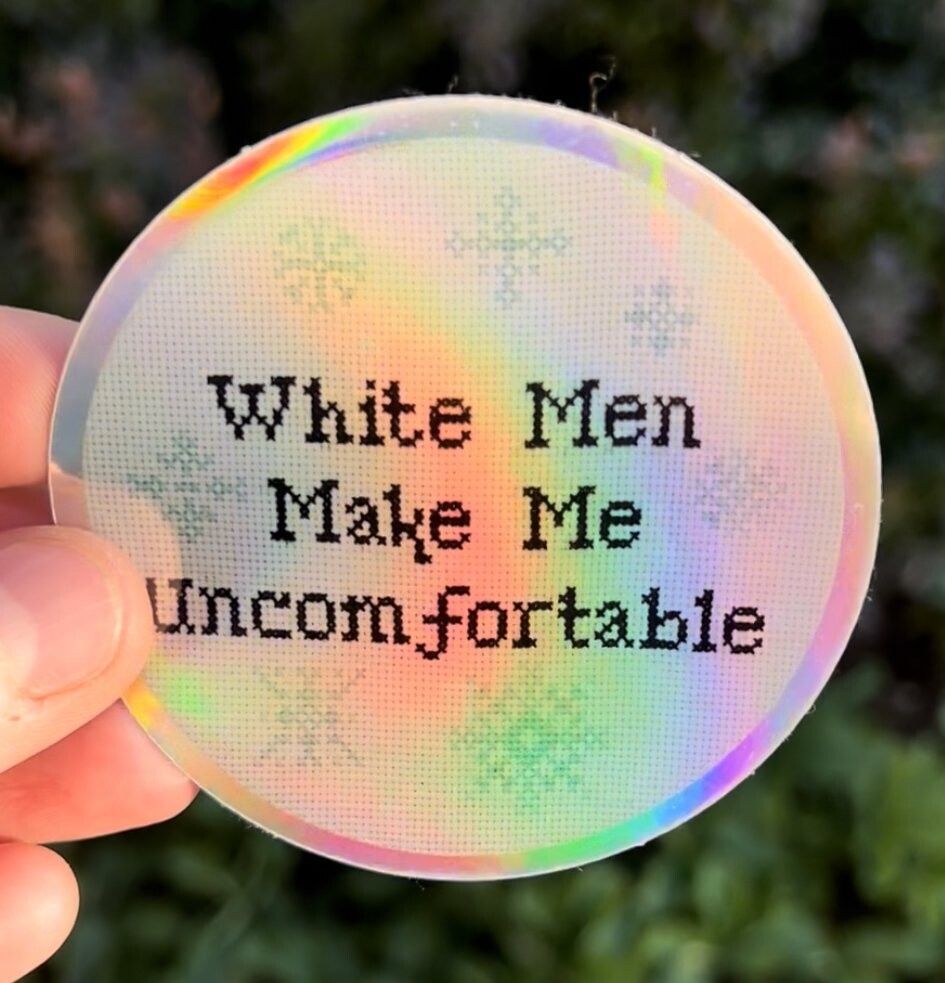 White Men Uncomfortable (holographic) Sticker