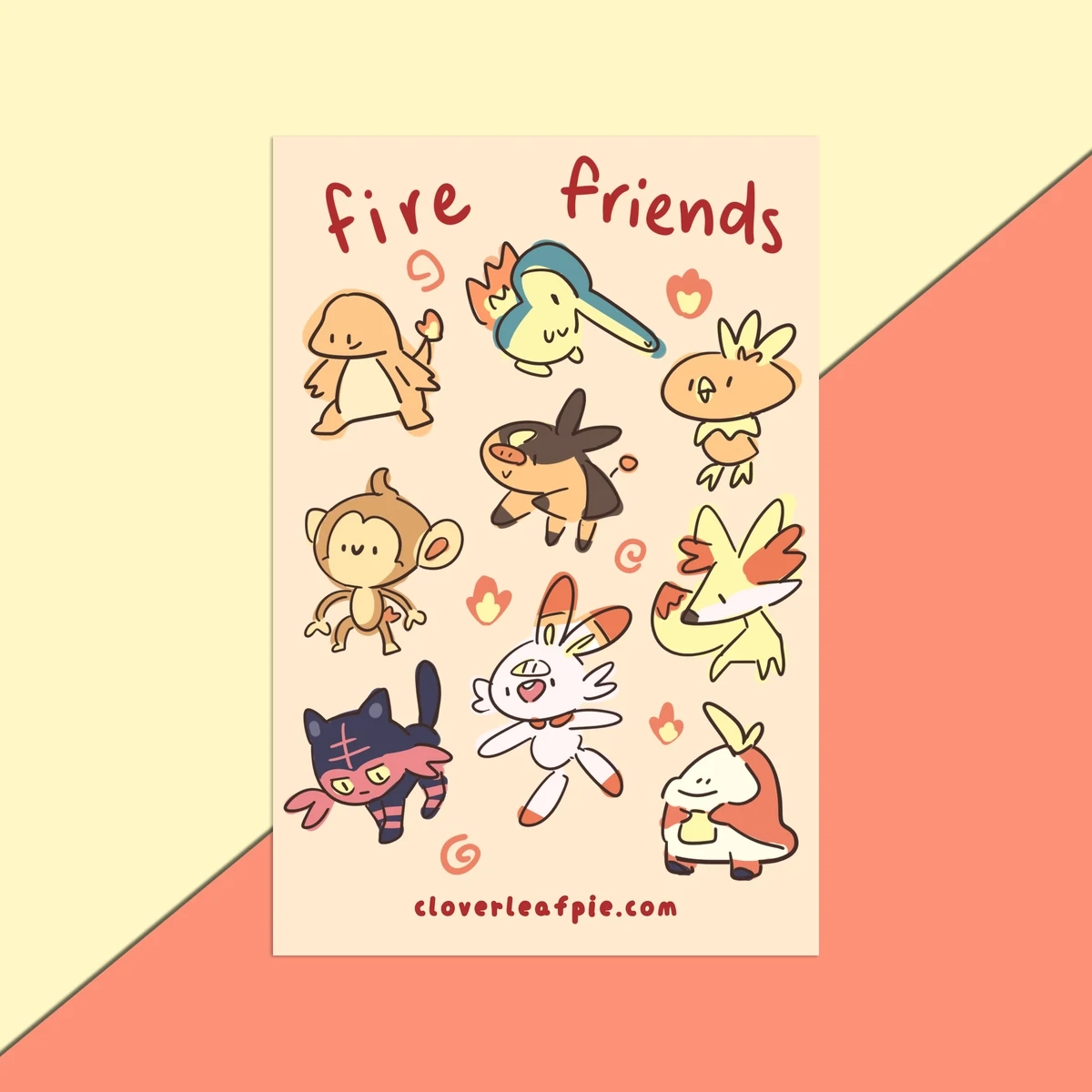 Sticker Sheet, Fire Friends