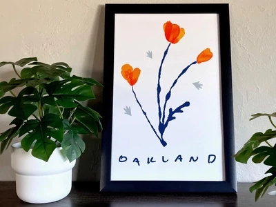 California Poppies | Oakland, CA Poster, 8x10