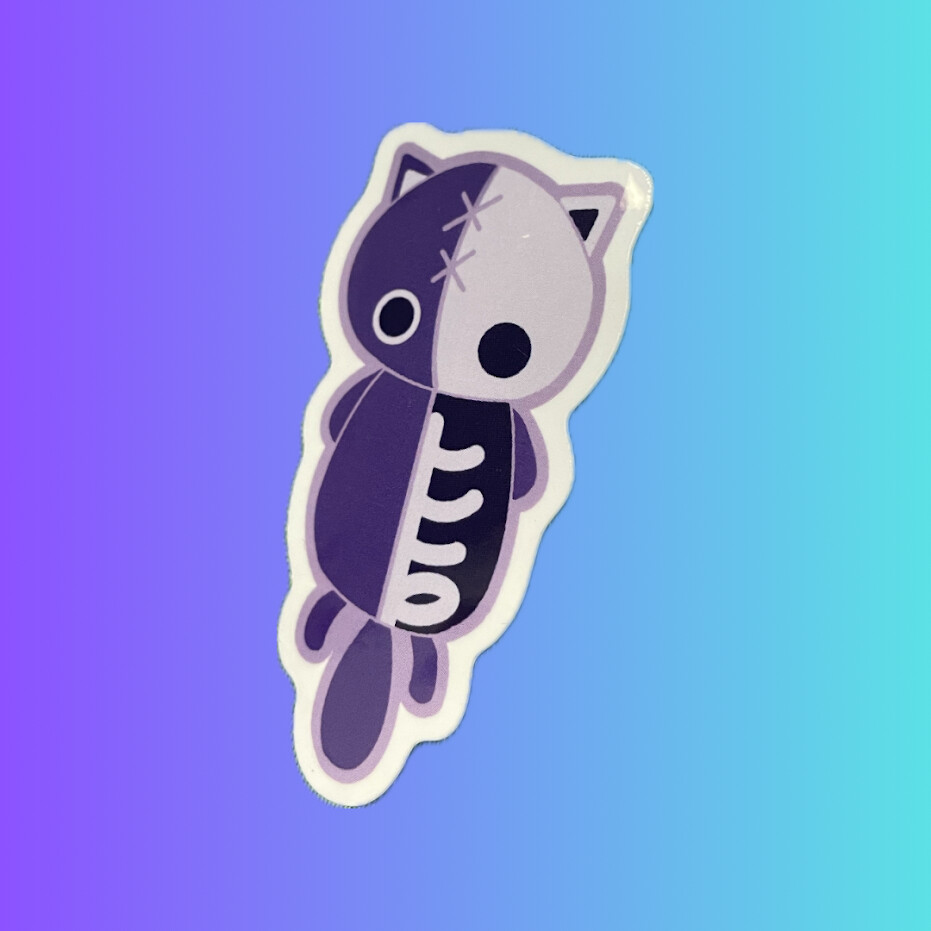 Honekoneko/ Purple Skelekitty Vinyl Sticker