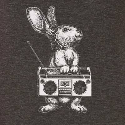 Bunny Boom Box, Heather Charcoal Tee