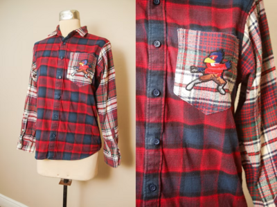 Mix Match Flannel Shirts - Red with Red Falco (TOP023) - Small