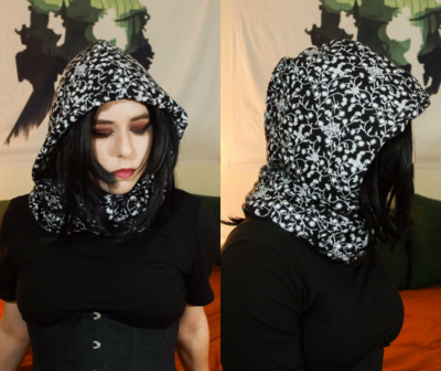 SALE - Flannel Cowl Infinity Scarf - Floral Spiderweb (COWL009)