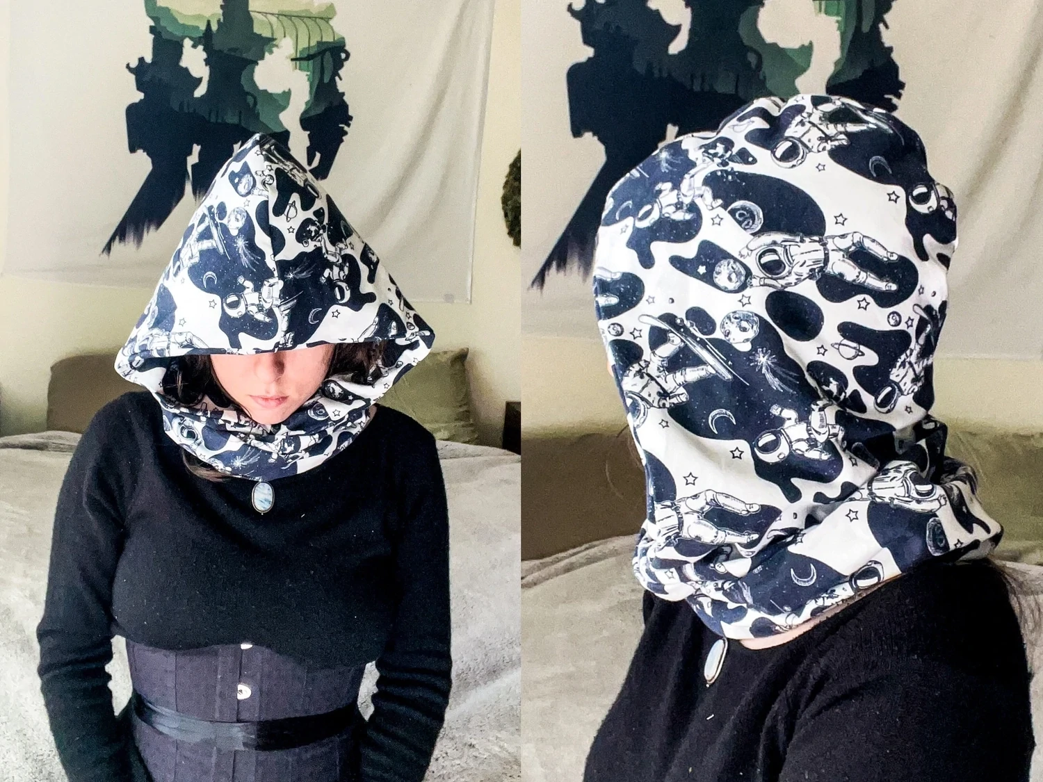 SALE - Flannel Cowl Infinity Scarf - Astronaut Skater (COWL026)