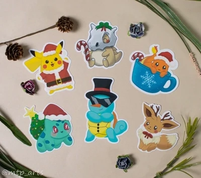 Christmas Tree Bulbasaur Sticker