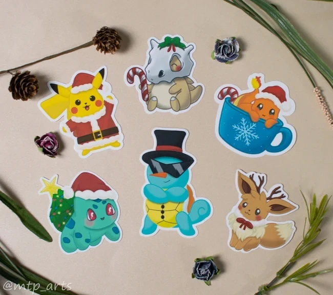 Santa Pikachu Sticker