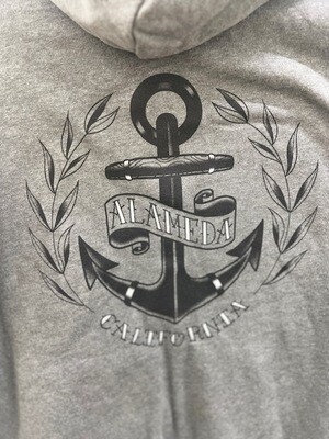 Alameda Aweigh 2.0, Grey Deep Heather Unisex Zip Hoodie