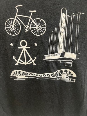 Alameda Collage 2.0, Space Black Fem Tee