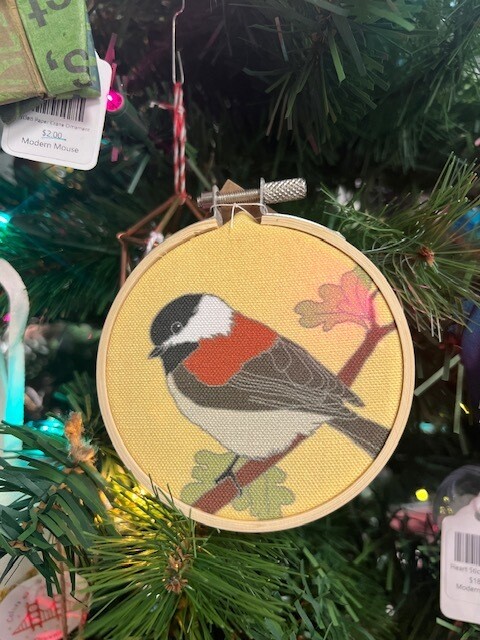 Chickadee Hoop Ornament