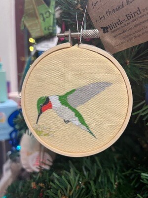 Ruby-throated Hummingbird Hoop Ornament