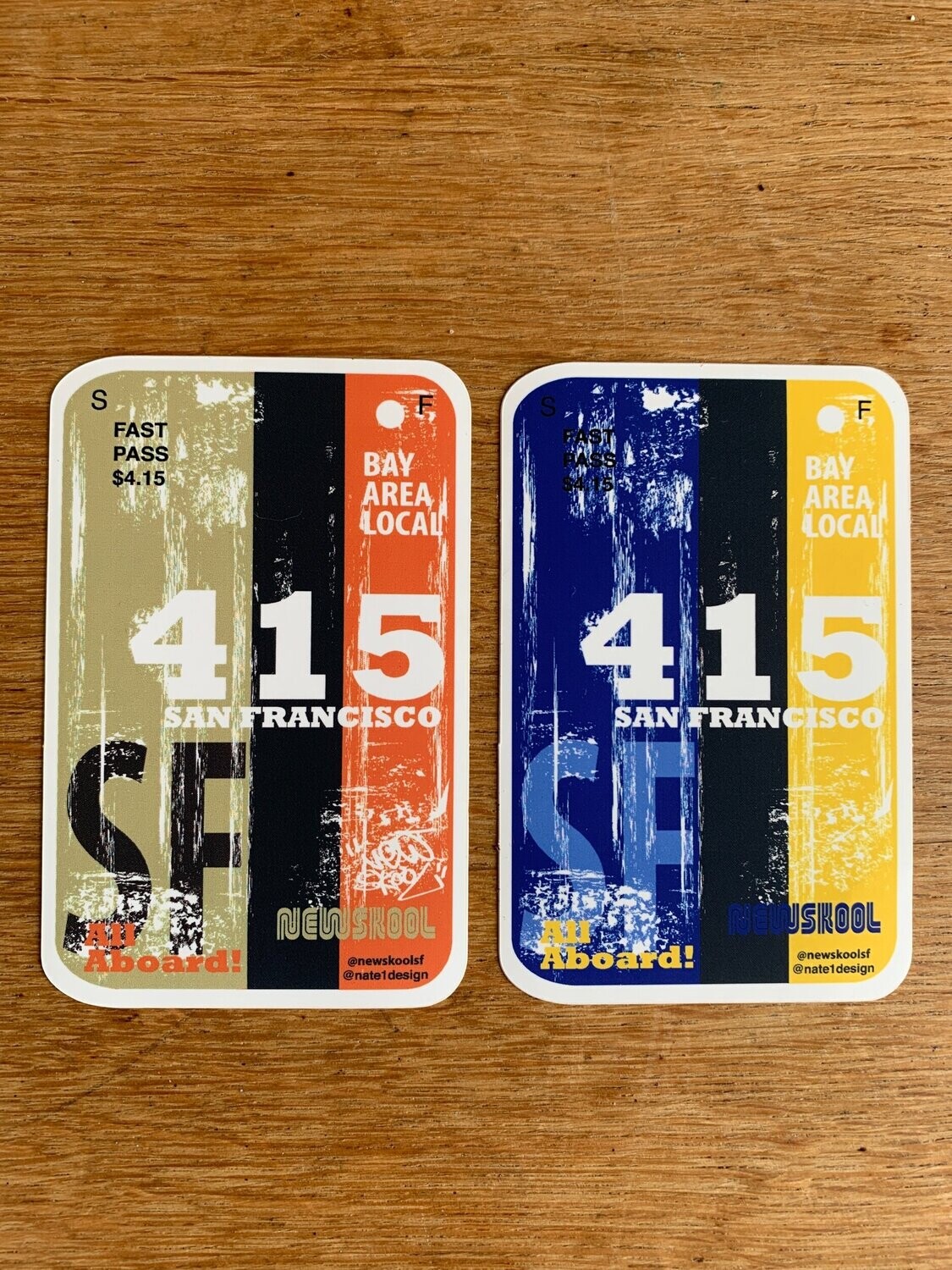 4" SF Fast Pass Blue/Gold Sticker