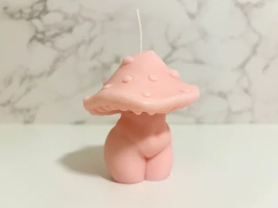 Whimsically Thick Mushroom Bod Candle