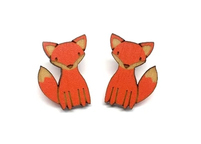 Staring Fox Earrings