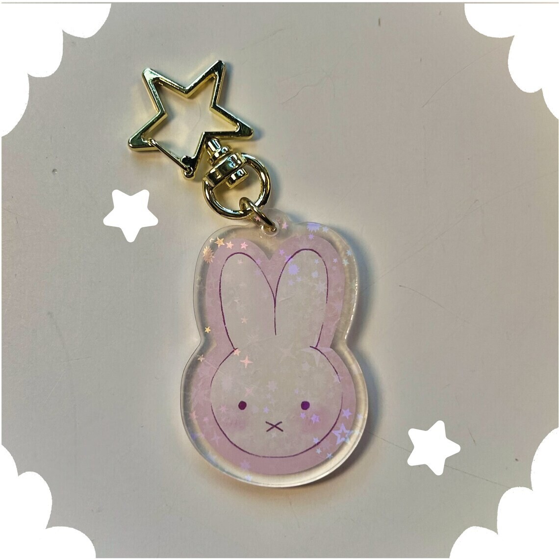 Miffy Glitter Keychain