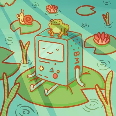 BMO & frog SQUARE Sticker