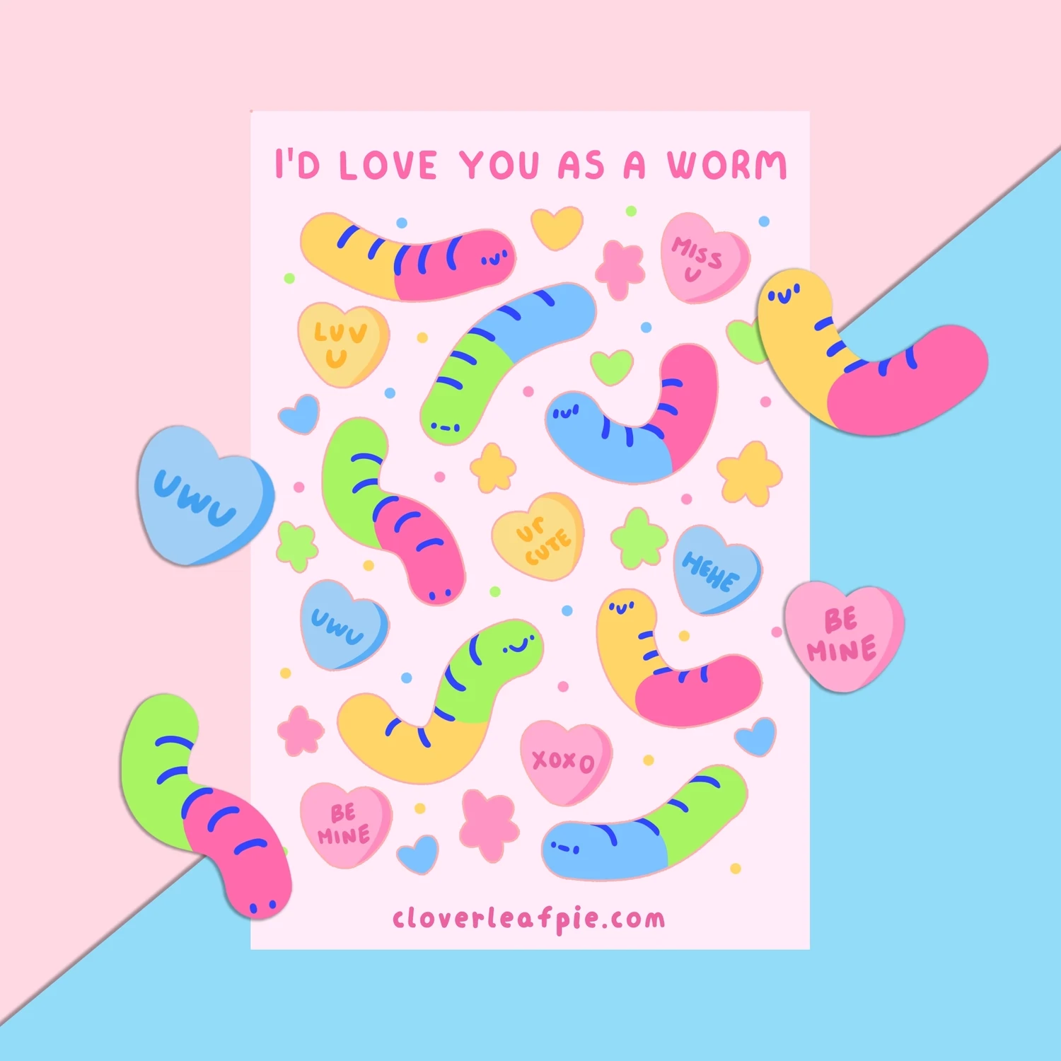 Worm Sticker Sheet