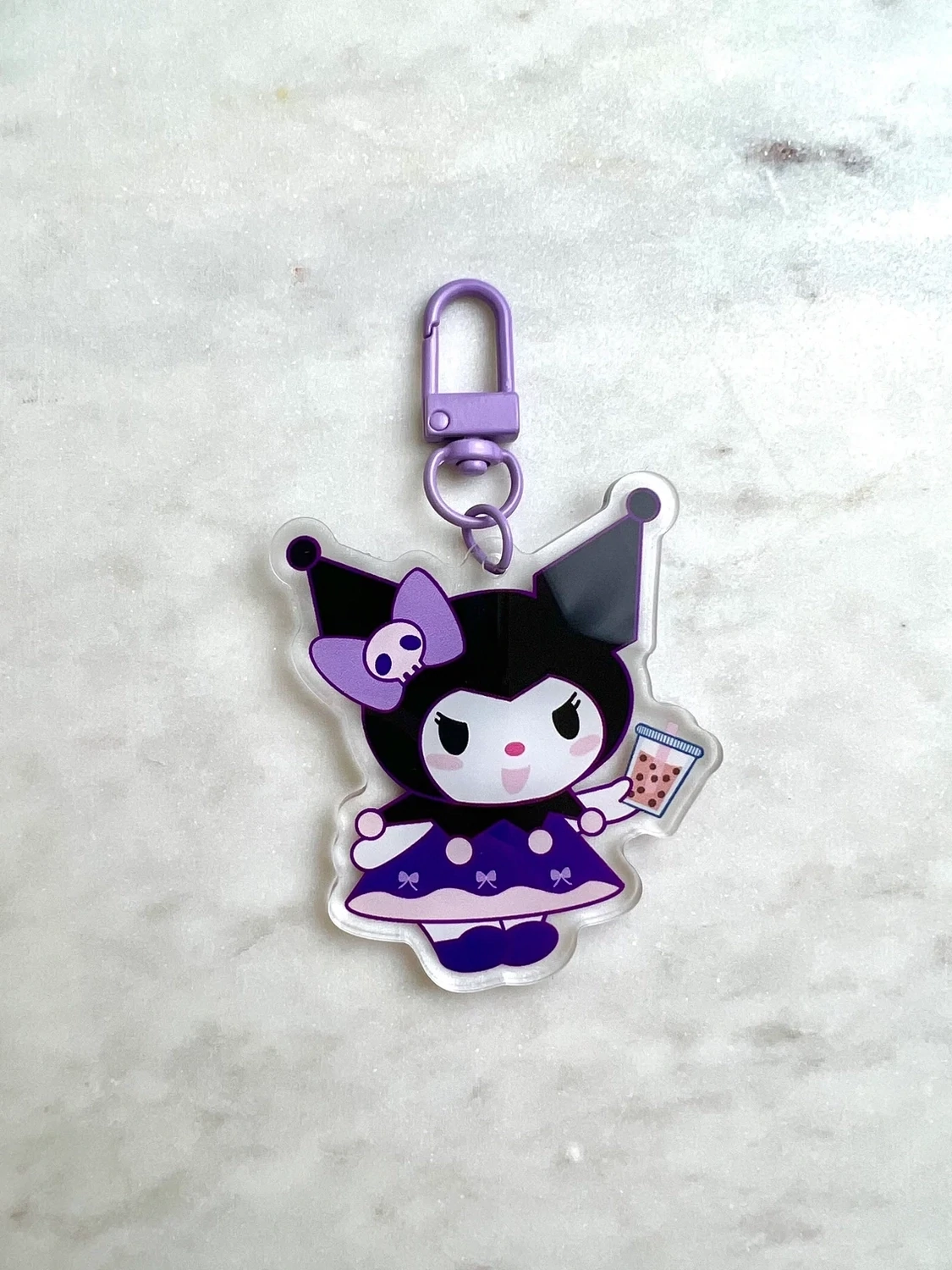 Kuromi Boba Keychain