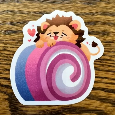 Pride Lion Gender Roll Cake Die Cut Sticker