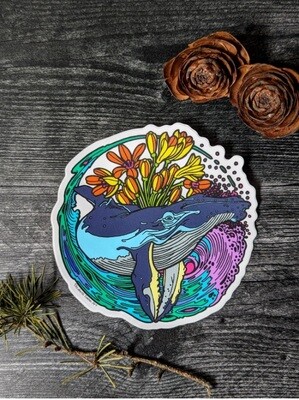 Bouquet Whale Sticker