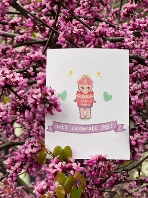 Sonny Angel Birthday Cake Card - Raspberry