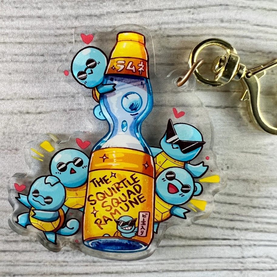 PKMN Anime Squirchan Soda Acrylic Charm Keychain