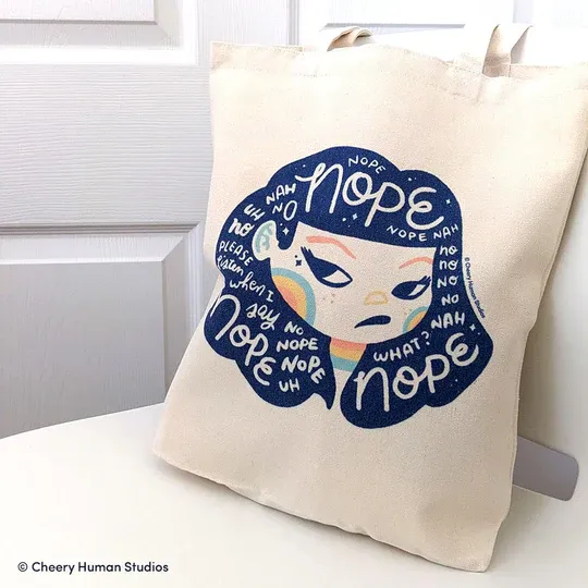 Tote Bag, Hair Emotions 1 - Nope