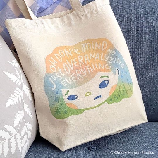 Tote Bag, Hair Emotions 2 - Overanalyzing Tote Bag, Hair Emotions 2 - Overanalyzing