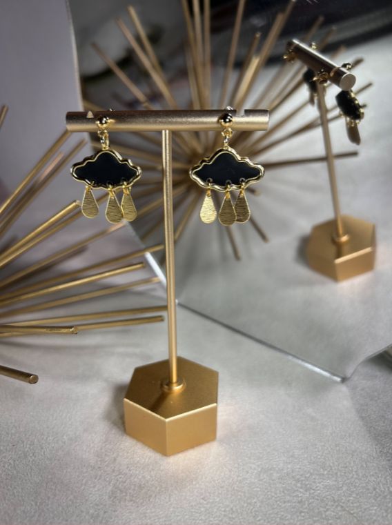 The Mini Raincloud Earrings (Black)