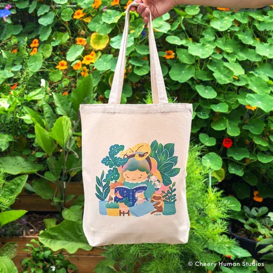 Tote Bag, Reading with Cats
