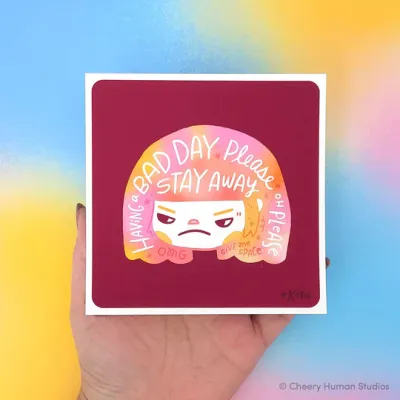 Art Print, Hair Emotions 2 - Bad Day (5x5)