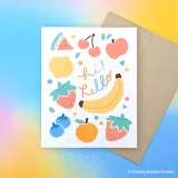 Greeting Card, Hi! Hello Fruits