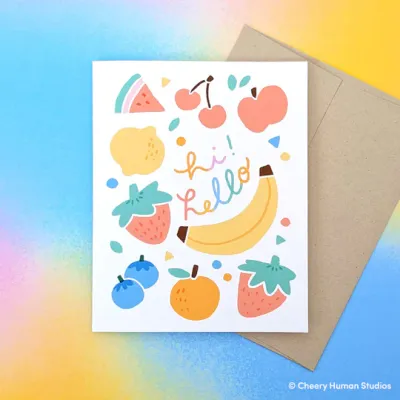 Greeting Card, Hi! Hello Fruits