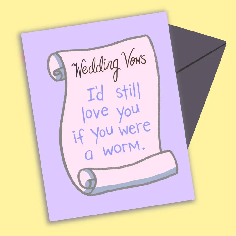 Worm Vows Wedding Card Worm Vows Wedding Card