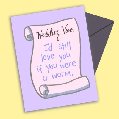 Worm Vows Wedding Card