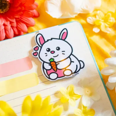 Bunny &amp; Carrot Magnetic Bookmark