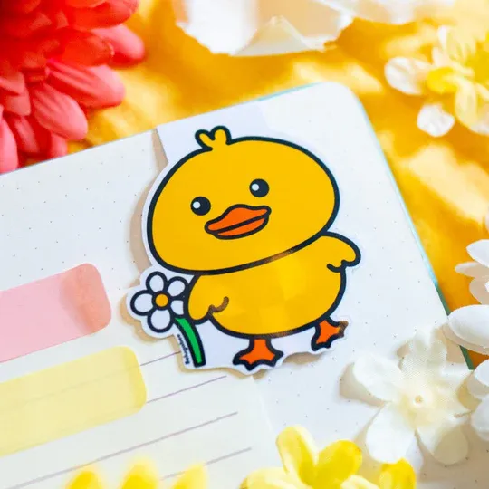 Duck &amp; Flower Magnetic Bookmark