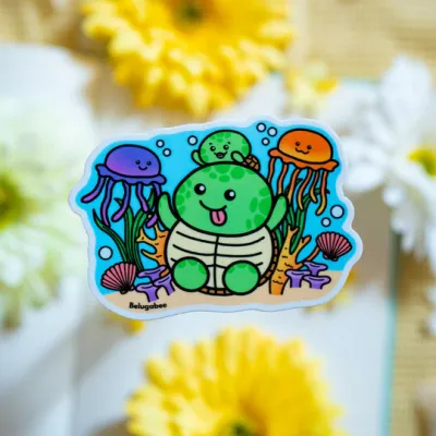 Ocean Turtle Glossy Sticker