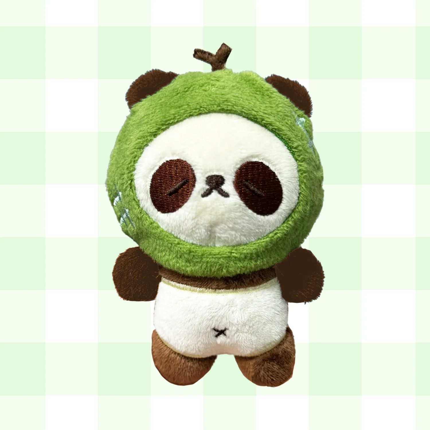 Melon Panda Plush Keychain (magnetic hands and removeable hats!)