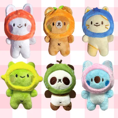 Peach Koala Plush Keychain (magnetic hands and removeable hats!)