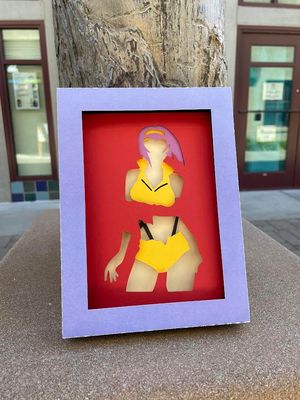 SALE- 5x7 Original Paper Cut, Cowboy Bebop - Faye Valentine