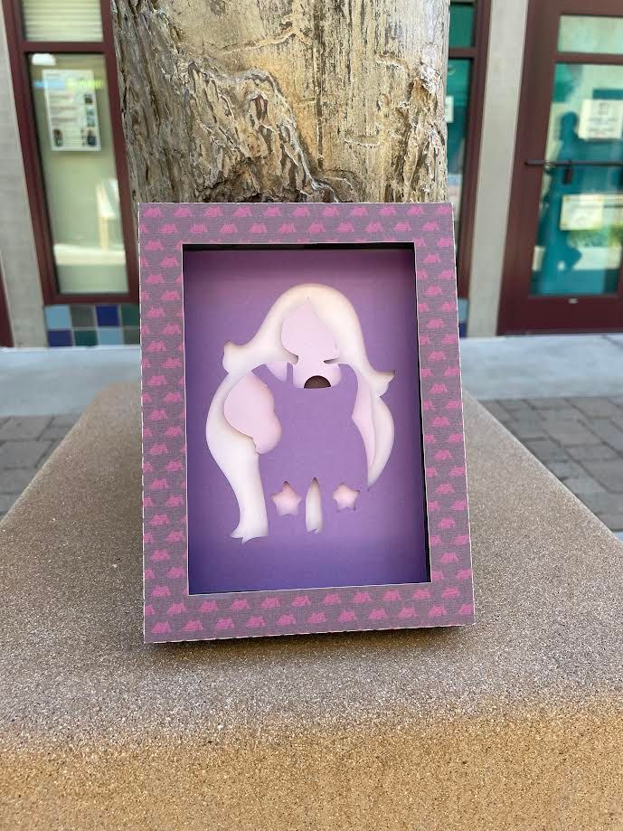 SALE- 5x7 Original Paper Cut, Steven Universe - Amethyst